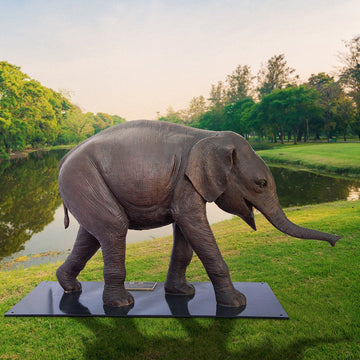 Wild Baby Indian Elephant (Bronze Sculpture)