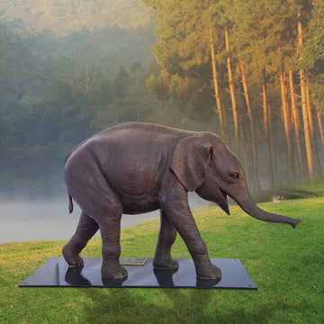 Wild Baby Indian Elephant (Bronze Sculpture)
