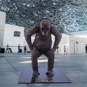 Wild Baby Sumatran Orangutan (Bronze Sculpture)