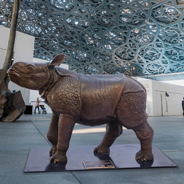 Wild Baby Javan Rhino (Bronze Sculpture)