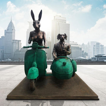 Together Forever on Wheels (Bronze Sculpture)
