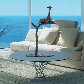 The Tree Giraffe was a Rare Species (Bronze Sculpture)