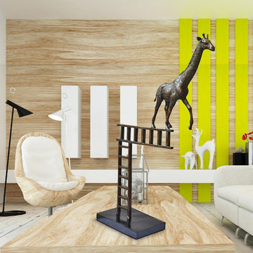 Giraffe reaches new heights (Bronze Sculpture)