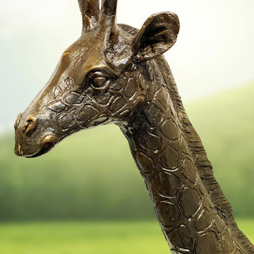 Giraffe Reaches New Heights and Beyond (Bronze Sculpture)
