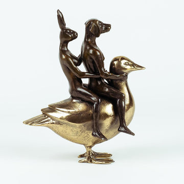 They Were Like Birds of a Feather So They Stuck Together (Bronze Sculpture, Miniature Collection)