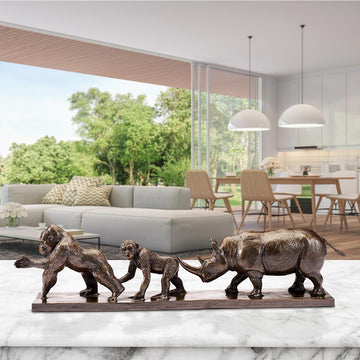 Love the Eastern Lowland Gorilla, Chimpanzee and Northern White Rhino (Bronze Sculpture)