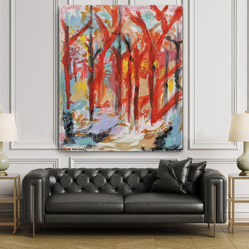 Sydney Red Gums reaching for the sky on a winters day (Original Painting)
