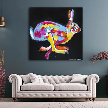 Holly the hare liked exercising even on Sundays (Original Painting)
