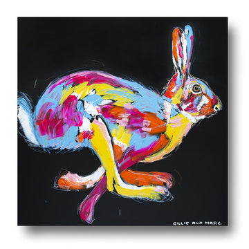 Holly the hare liked exercising even on Sundays (Original Painting)