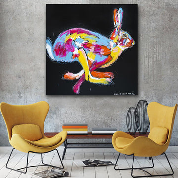 Holly the hare liked exercising even on Sundays (Original Painting)