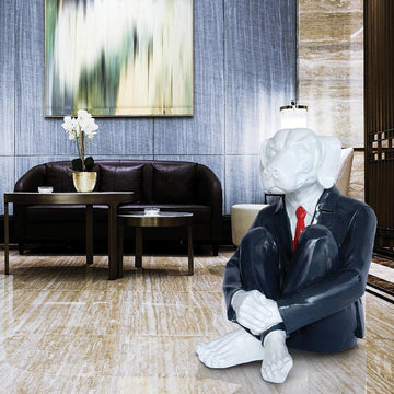 Hip Dog with a red/black tie (Fibreglass Sculpture)
