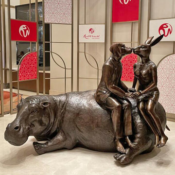 Hippo Wild Ride (Bronze Sculpture)