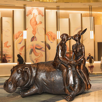 Hippo Wild Ride (Bronze Sculpture)
