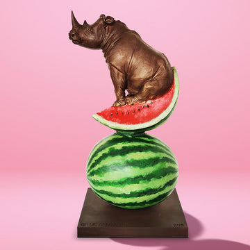Rhinos Love Watermelons (Bronze Sculpture)
