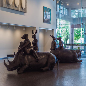 Hippo Wild Ride (Bronze Sculpture)