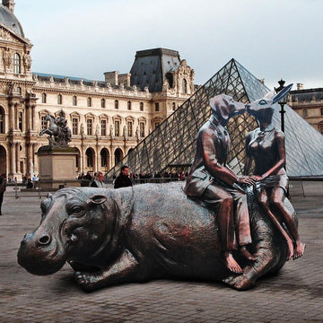 Hippo Wild Ride (Bronze Sculpture)