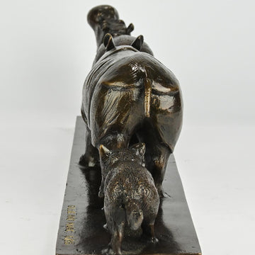 Love the Hippopotamus, the Javan Rhino, and the Red Panda (Bronze Sculpture)