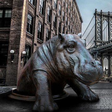 Come Out, Come Out Hippo, Wherever You Are (Bronze Sculpture, Large)