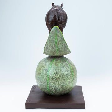 Hippos Love Cantaloupes (Bronze Sculpture)