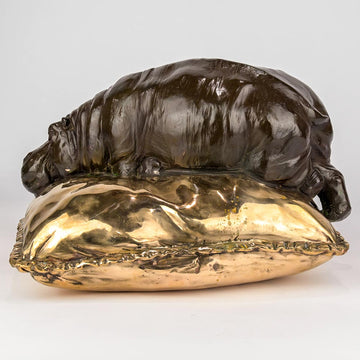 Sleeping Beauty Hippo (Bronze Sculpture)