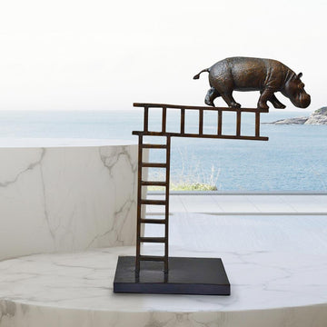 Hippos on the up and up (Bronze Sculpture)