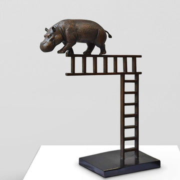 Hippos on the up and up (Bronze Sculpture)
