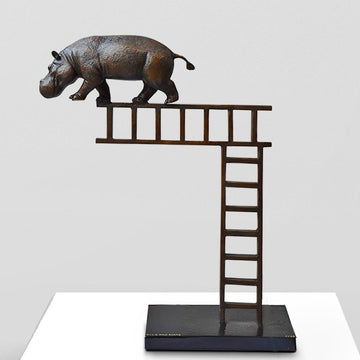 Hippos on the up and up (Bronze Sculpture)