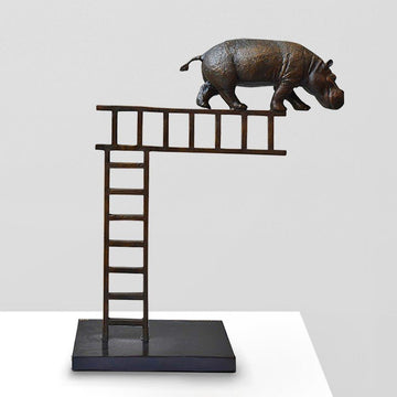 Hippos on the up and up (Bronze Sculpture)