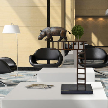 Hippos on the up and up (Bronze Sculpture)