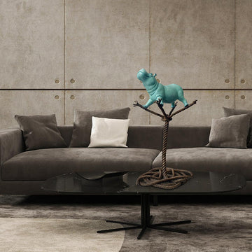 Hippo on a Tree Rope of Life (Bronze Sculpture)