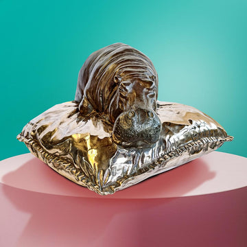 Sleeping Beauty Hippo (Bronze Sculpture)