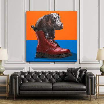 Hippo in a Shoe (Original Painting)