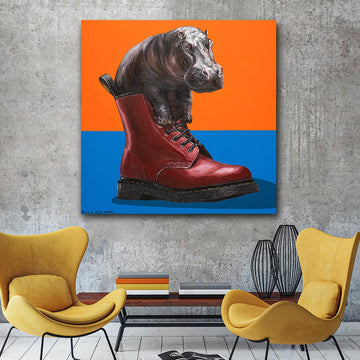 Hippo in a Shoe (Original Painting)