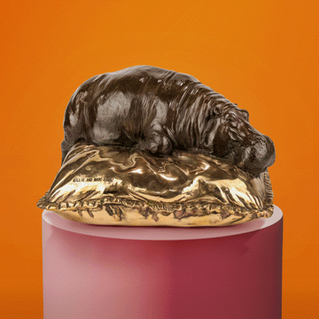 Sleeping Beauty Hippo (Bronze Sculpture)