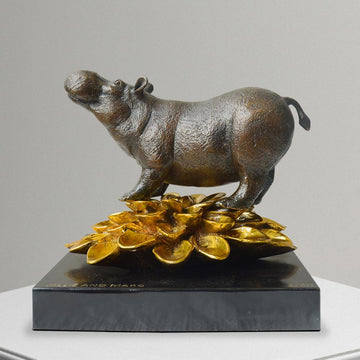 The Hippo Was in Golden Bloom (Bronze Sculpture, Small)