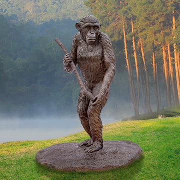 Wild Chimp Hunting (Bronze Sculpture)