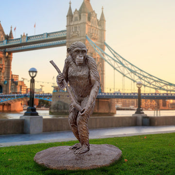 Wild Chimp Hunting (Bronze Sculpture)