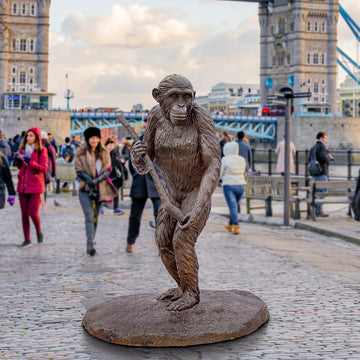 Wild Chimp Hunting (Bronze Sculpture)