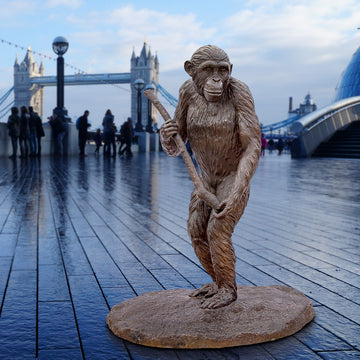 Wild Chimp Hunting (Bronze Sculpture)