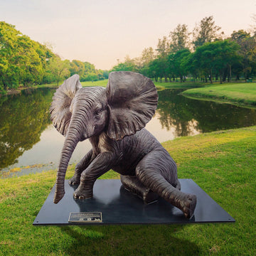 Wild Baby African Elephant (Bronze Sculpture)