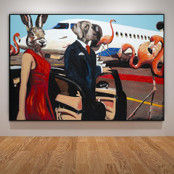 They were leaving on a jet plane and didn't know when they would be back again (Original Painting)