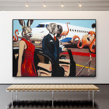 They were leaving on a jet plane and didn't know when they would be back again (Original Painting)