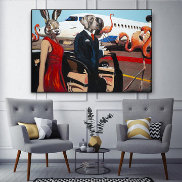 They were leaving on a jet plane and didn't know when they would be back again (Original Painting)