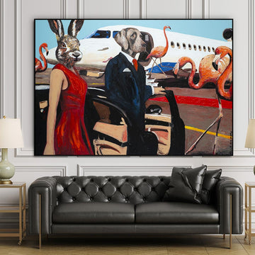 They were leaving on a jet plane and didn't know when they would be back again (Original Painting)