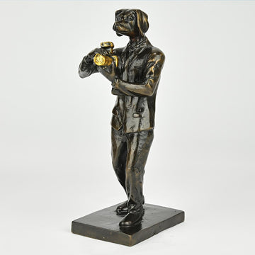 The Paparazzi Dogs Loved Snapping the World (Bronze Sculpture, Miniature Collection)