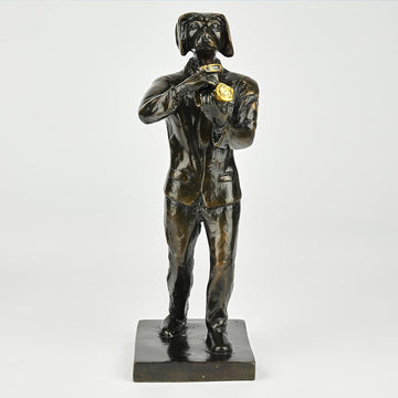 The Paparazzi Dogs Loved Snapping the World (Bronze Sculpture, Miniature Collection)