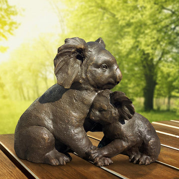The embrace of love (Koala mum and baby) (Bronze Sculpture)
