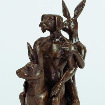 They Hopped into an Adventure of a Lifetime (Bronze Sculpture, Miniature Collection)
