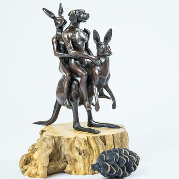 They Hopped into an Adventure of a Lifetime (Bronze Sculpture, Miniature Collection)