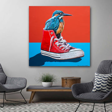 My Favourite Kingfisher in a Shoe (Original Painting)